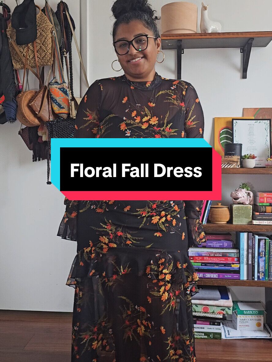 Floral fall dress TikTok thumbnail
